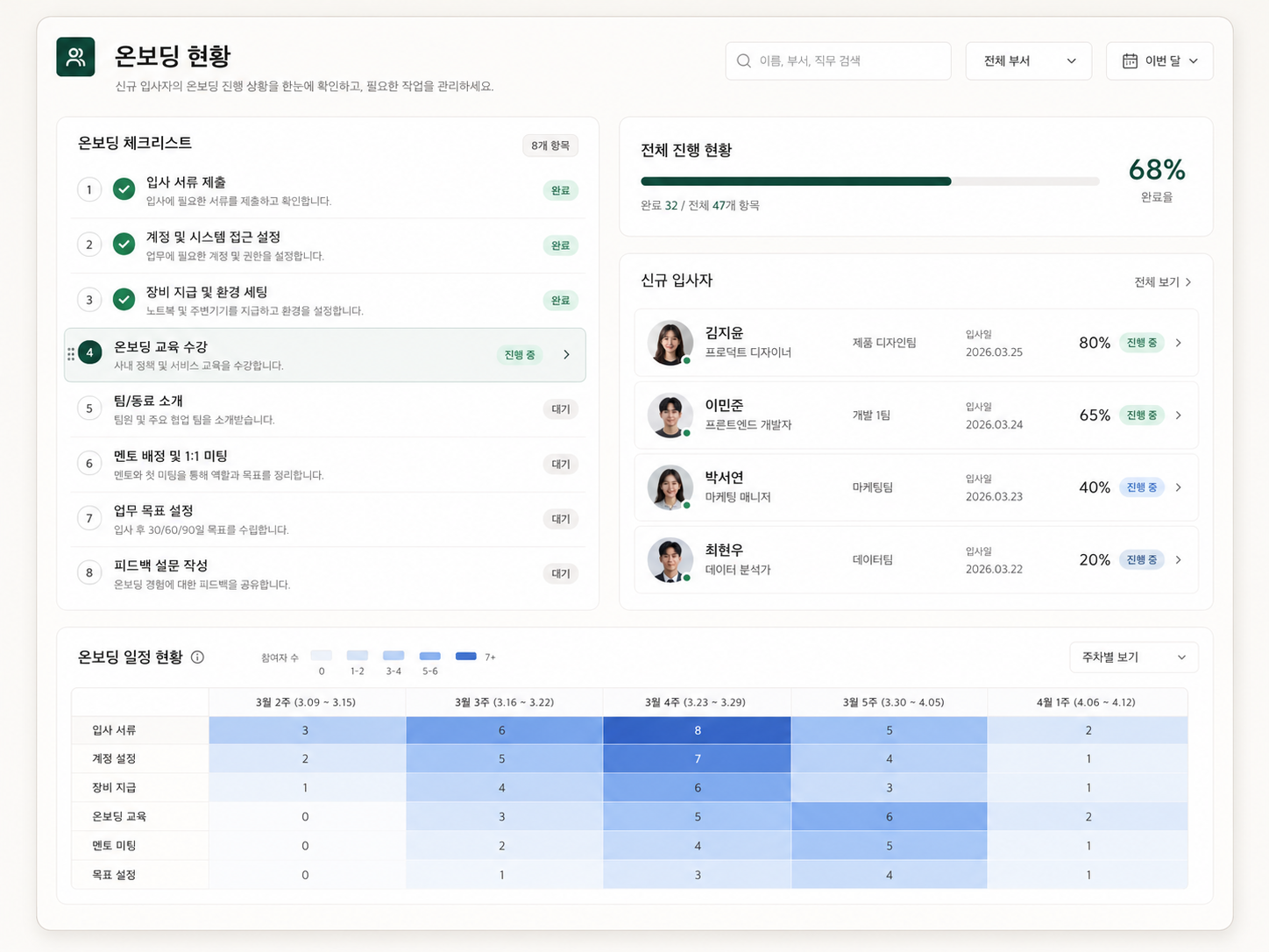Case 02 — HR·총무 직무 결과물 예시 화면